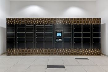 Package pickup lockers at g12 apartments in los angeles, ca 90015
